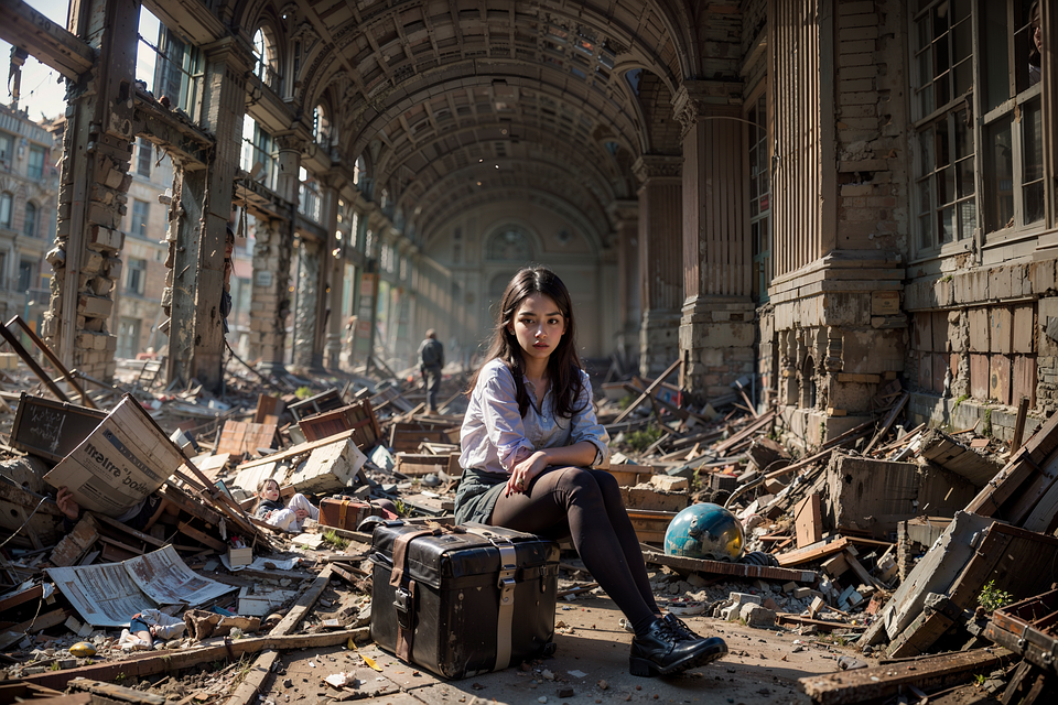 Download Ai Generated Woman Ruins RoyaltyFree Stock Illustration Image