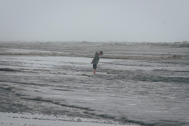 Zee, Strand, Kind, Jongen, Natuur, Storm