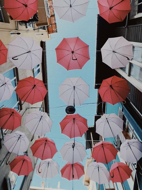 Regenschirm, Bunt, Straße, Himmel