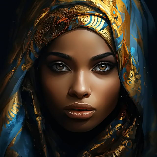 Free young woman beautiful portrait illustration
