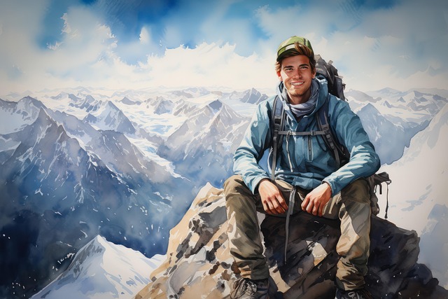 Download free HD stock image of Ai Generated Summit Victory Free ai generated summit victory hiking illustration