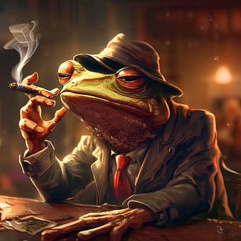Ai Gerado, Rã, Gangster, Fumaça, Charuto