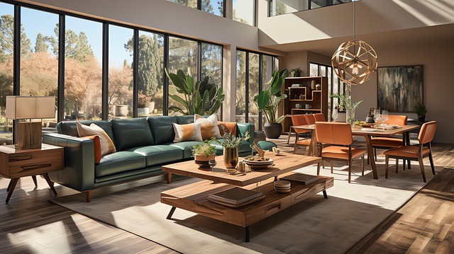 Free contemporary zen living room interior design illustration