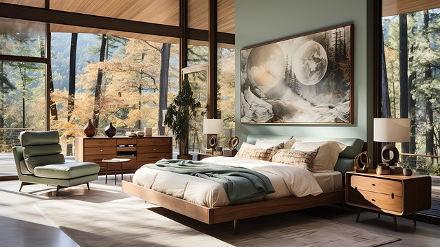 Free contemporary zen bedroom interior design illustration