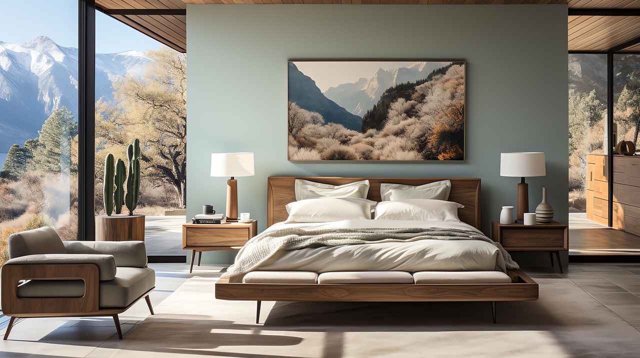 Download Contemporary Zen, Bedroom, Interior Design. RoyaltyFree Stock