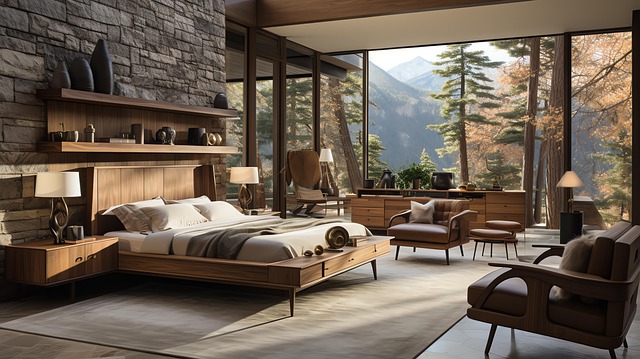 Free contemporary zen bedroom interior design illustration