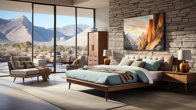 Free contemporary zen bedroom interior design illustration