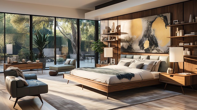 Free contemporary zen bedroom interior design illustration