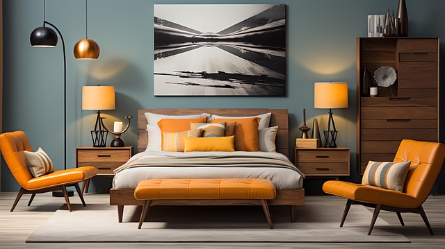Free contemporary zen bedroom interior design illustration