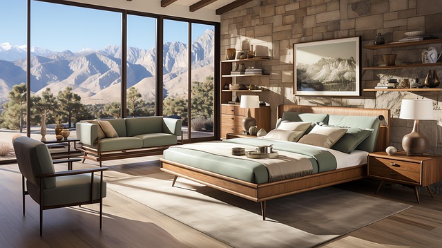 Free contemporary zen bedroom interior design illustration