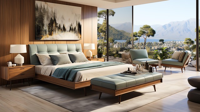 Free contemporary zen bedroom interior design illustration