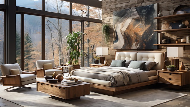 Free contemporary zen bedroom interior design illustration
