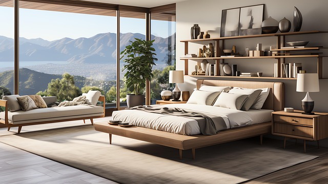 Free contemporary zen bedroom interior design illustration