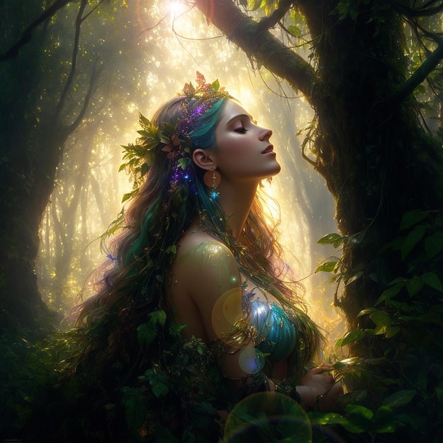 Free ai generated woman nymph illustration