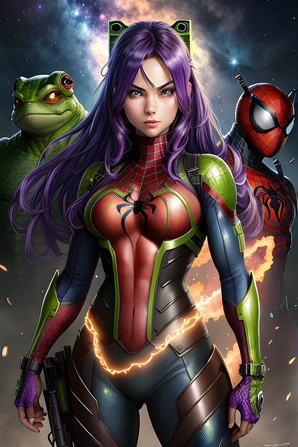 Free brief caps fire suit spider illustration