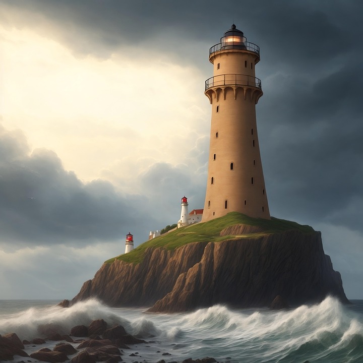 Download Ai Generated Lighthouse Sea Royalty-Free Stock Illustration ...