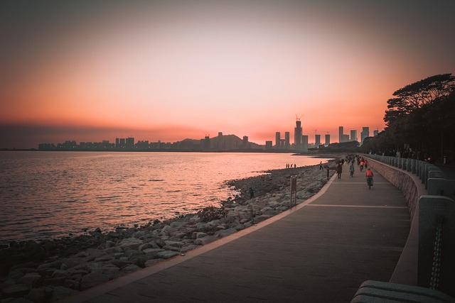 Sonnenuntergang, Shenzhen Bucht