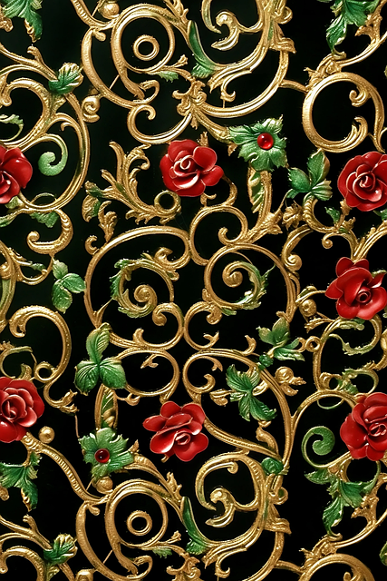 Marca D'Água, Rosa, Flor, Ouro, Fractal
