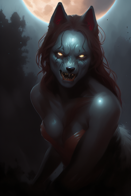 Free ai generated woman lycan illustration