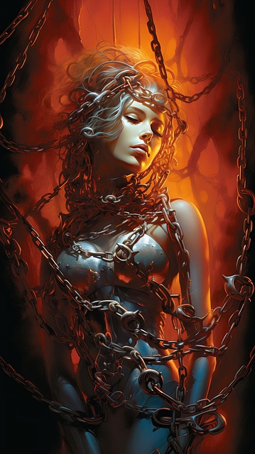 Free ai generated woman chains illustration