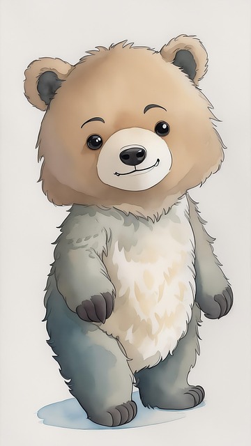 Free ai generated cute bear teddy bear illustration