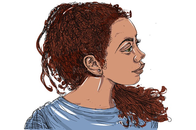 Free woman portrait drawing illustration