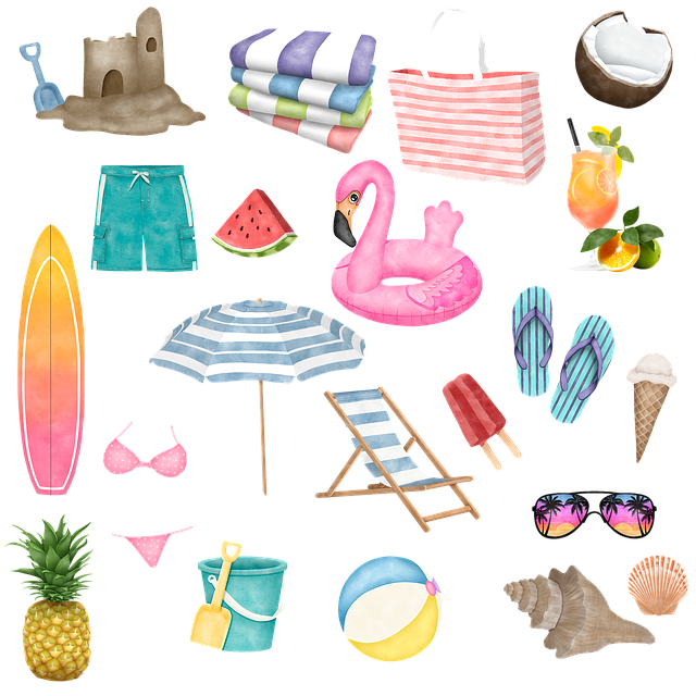 Free summer beach summertime illustration