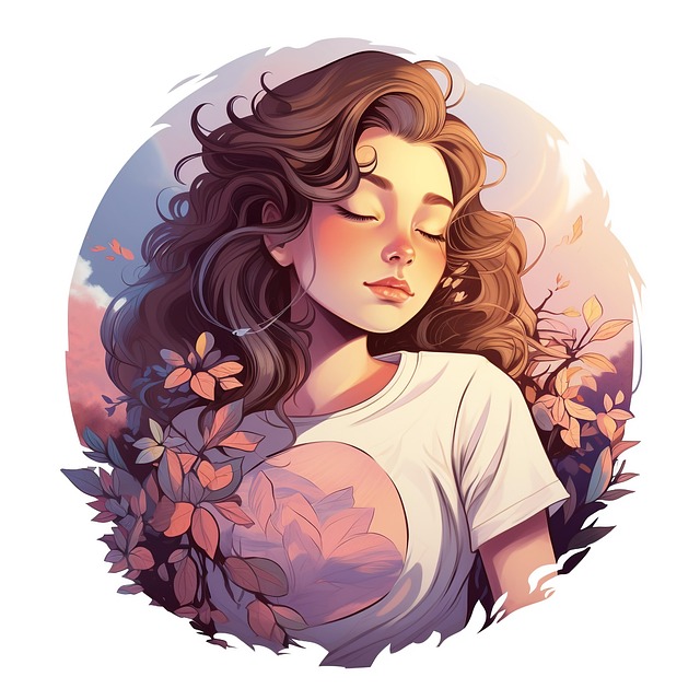 Free ai generated woman flowers illustration
