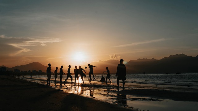 Futebol, Praia, Mar, Montanhas, Natue