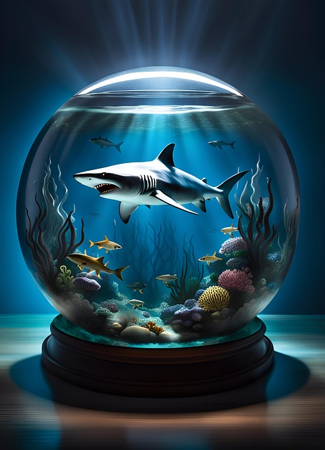 Free shark orb fish illustration