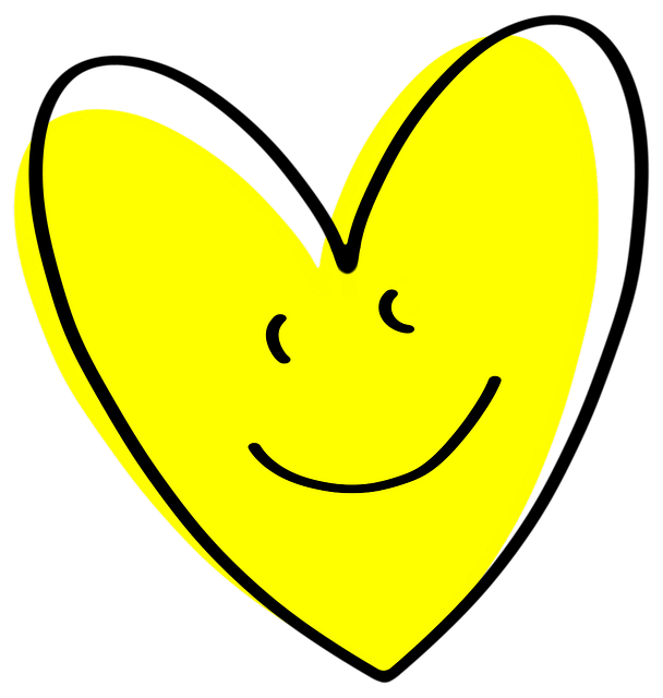 Gult Hjerte, Smilefjes, Hjerte, Smil