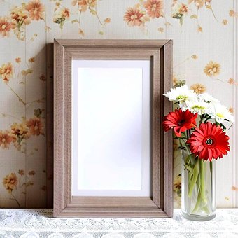 Rahmen, Blumen, Gerbera-Blumen, Vase