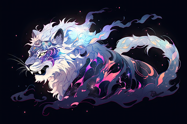 Free ai generated big cat mystical illustration
