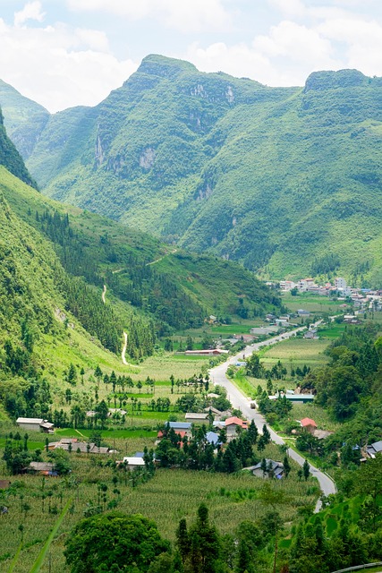 Bjerge, Dal, Landsby, Landskab, Ha Giang