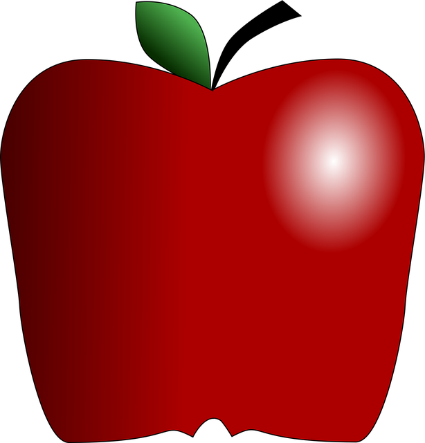 Apfel, Obst, Roter Apfel, Blatt