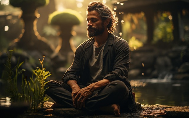 Ai Genereret, Mand, Meditation, Yoga