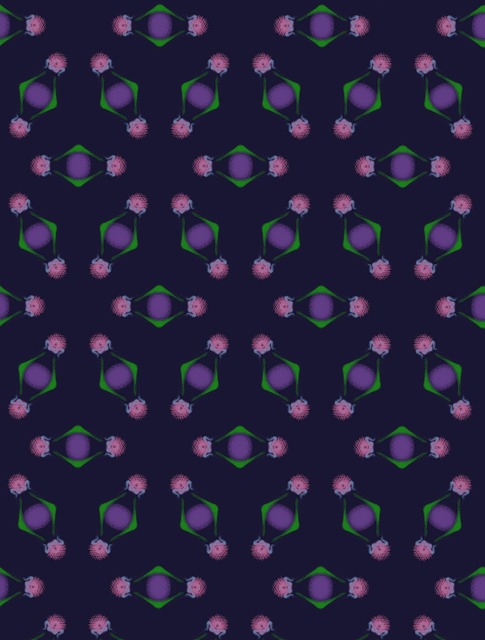 Blomster, Lilla, Mønster, Geometrisk