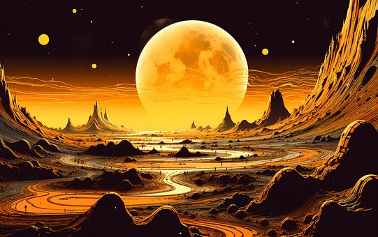 Free Ai Generated Moon illustration and picture