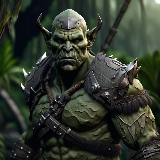 Free ai generated forest orc illustration