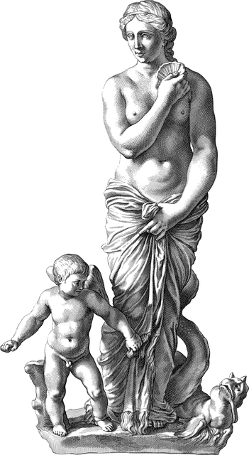Cupido, Venus, Estatua, Amor, Afrodita