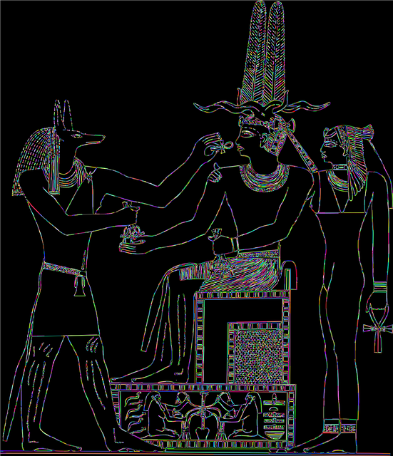 Free king niuserre hieroglyphs statue vector