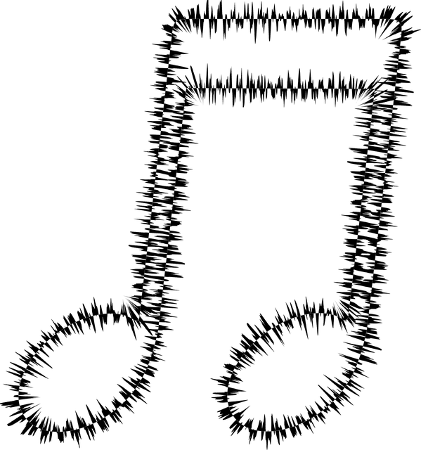 Free musical note waveform typography vector