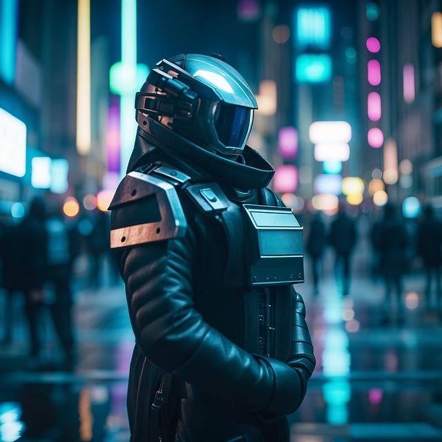 Free ai generated robot street illustration