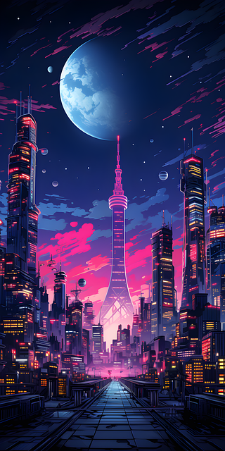 Free city building architecture illustration
