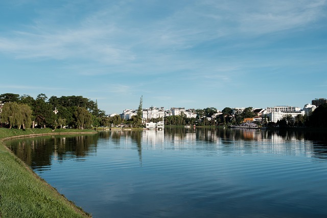 Sø, Natur, By, Vietnam, Parkere