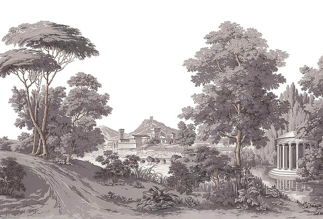 Free path trees river illustration