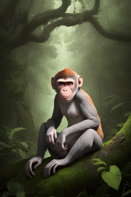 Free ai generated monkey mammal illustration