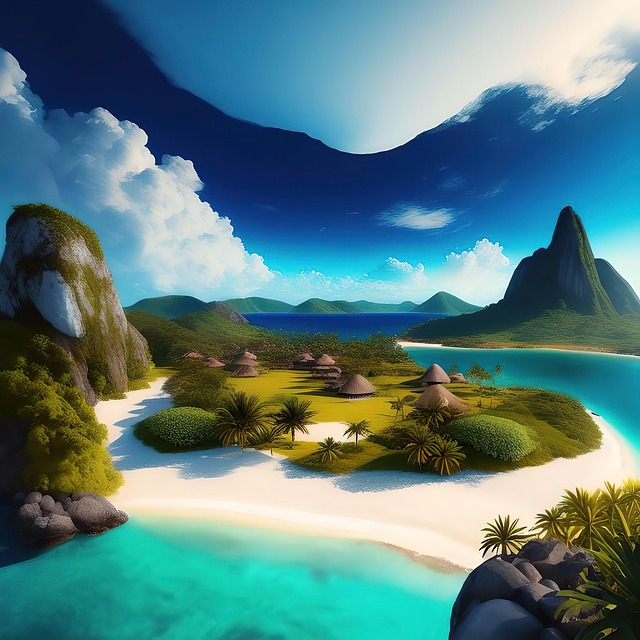 Free Ai Generated Beach illustration and picture