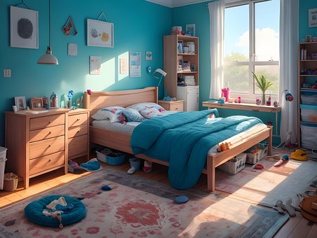 Free Ai Generated Bedroom illustration and picture