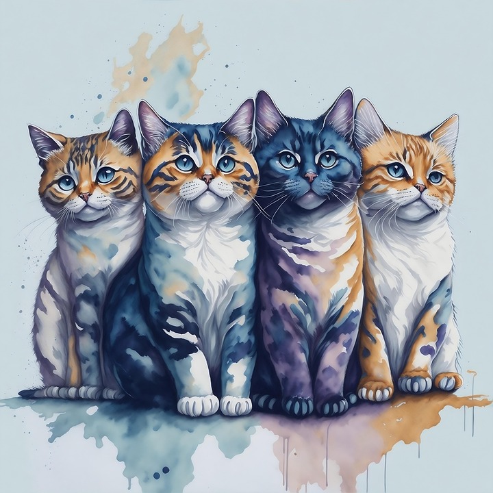 Download Ai Generated Cats Painting Royalty-Free Stock Illustration ...